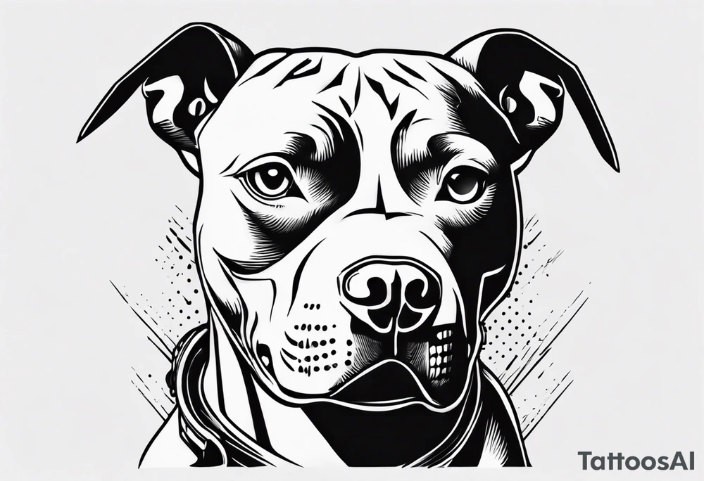 Pit bull with a motorcycle helmet tattoo idea