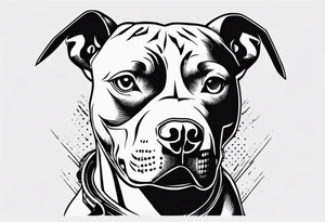 Pit bull with a motorcycle helmet tattoo idea