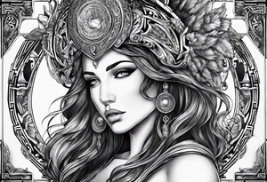 gift of life,  greek god woman tattoo idea