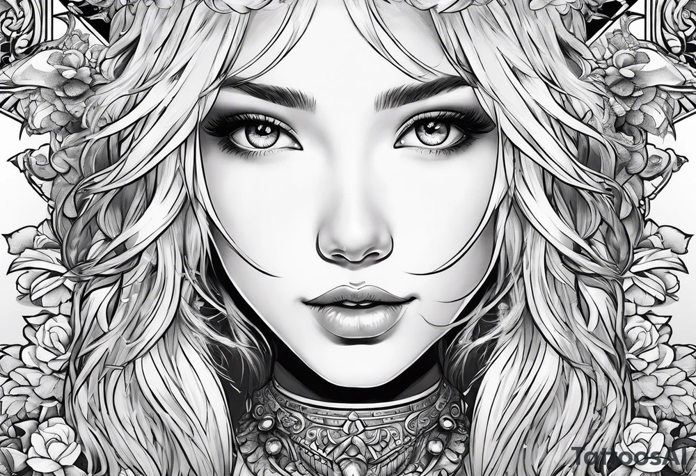 Most beautiful petite golden haired girl getting beamed down to earth from the mother ship tattoo idea