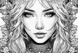Most beautiful petite golden haired girl getting beamed down to earth from the mother ship tattoo idea