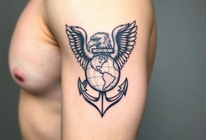 Combat marine veteran eagle globe and anchor tattoo idea
