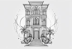 city of los angeles simple line work tattoo idea