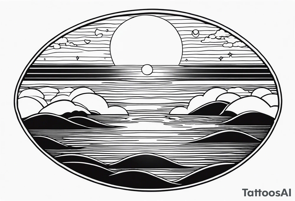 6.	Sunset Over an Ocean Horizon tattoo idea