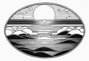 6.	Sunset Over an Ocean Horizon tattoo idea