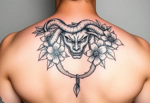 Medusa with  flowers tattoo idea