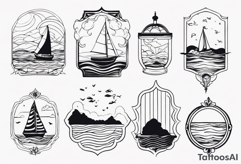 Dainty and delicate sea themed tattoo idea