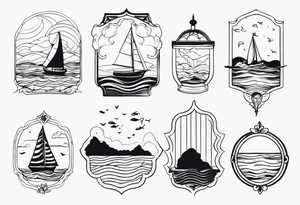 Dainty and delicate sea themed tattoo idea