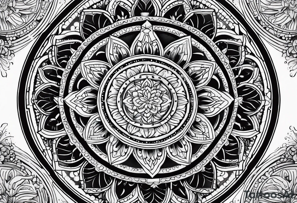 Circular mandala tattoo idea