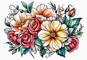 In memory of mom with flowers tattoo idea