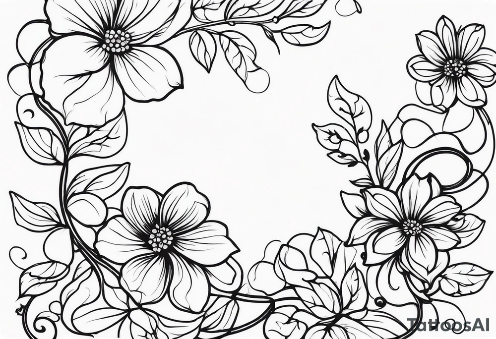 vines flowers tattoo idea