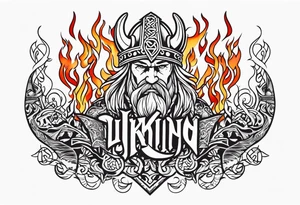 Viking funeral on fire tattoo idea