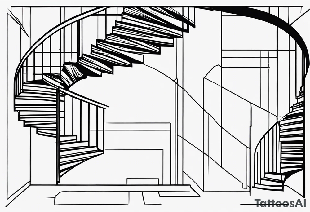 Staircase outline minimalist and simple tattoo idea