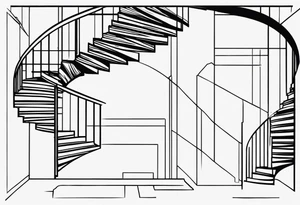 Staircase outline minimalist and simple tattoo idea