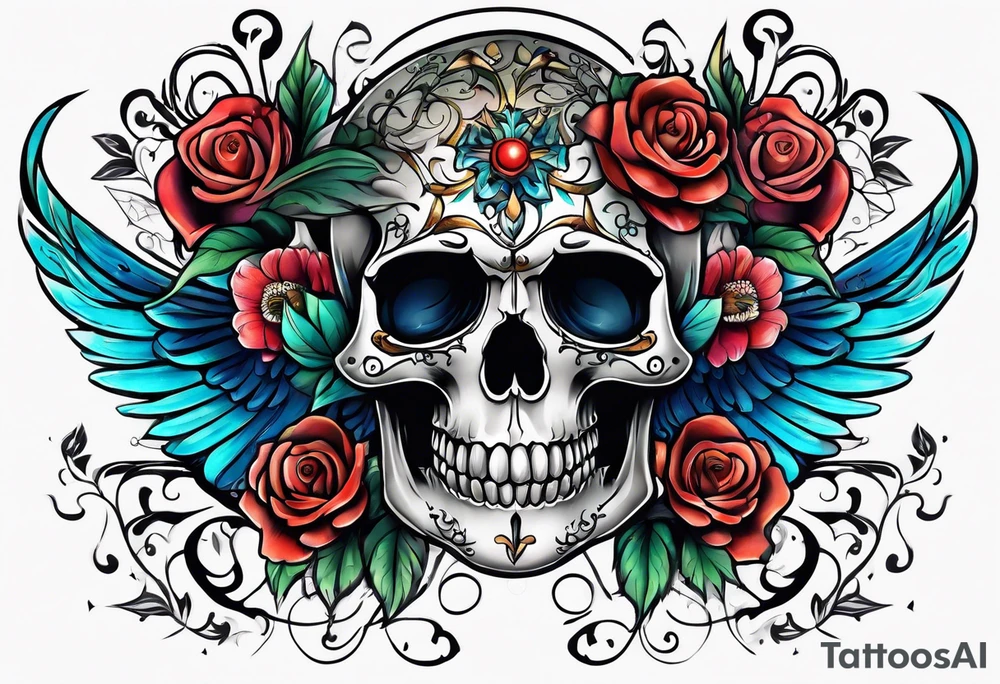 Beautiful death tattoo idea