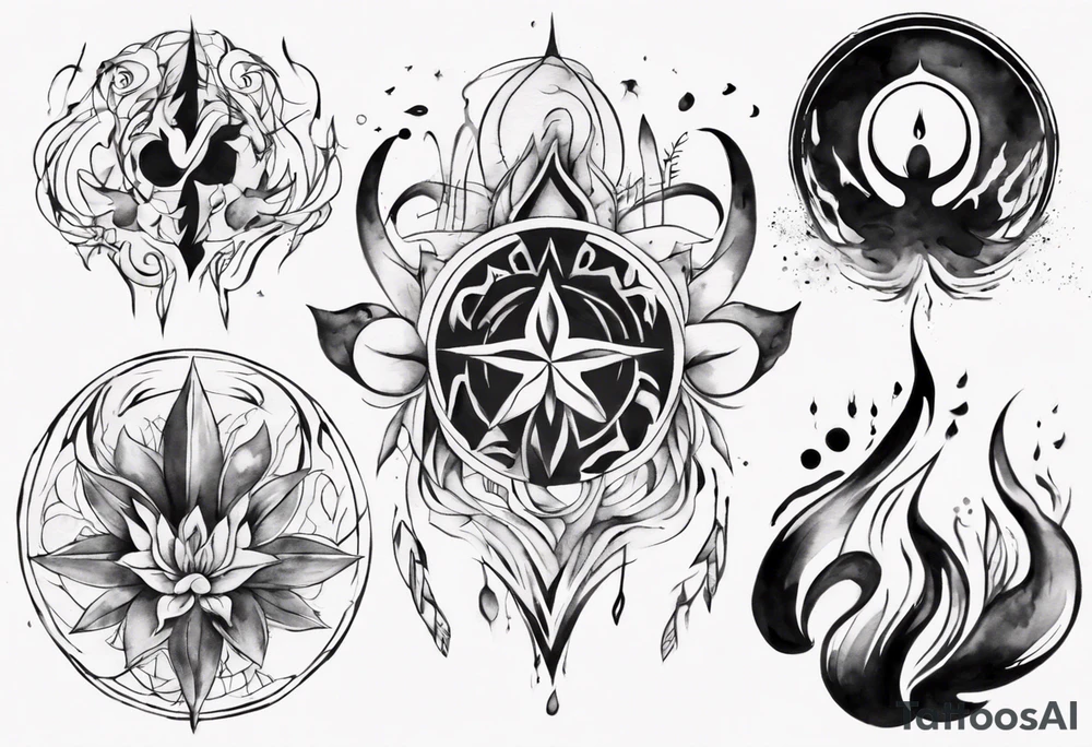 Abstract inner peace tattoo idea