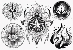 Abstract inner peace tattoo idea