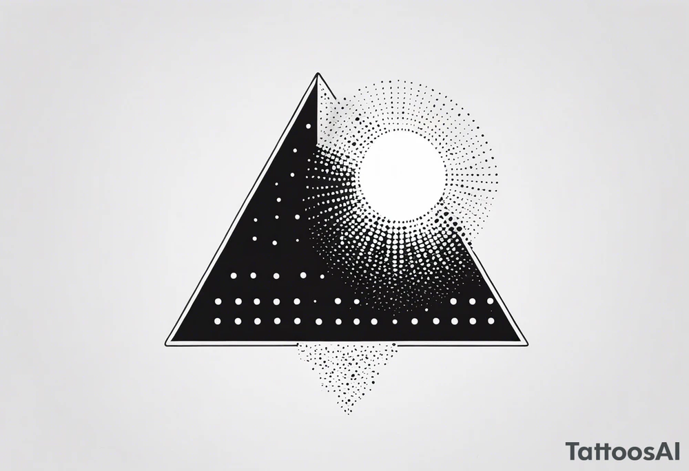 simple sunshine made of black dots with a triangle incorporated somewhere tattoo idea
