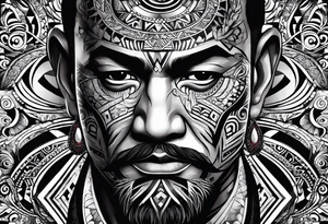 Māori design for white resilient male aged 55 who grew up in New Zealand tattoo idea