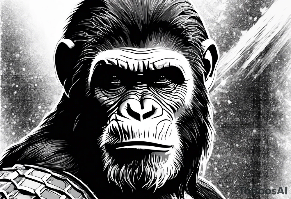 Caeser from the movie planet of the apes tattoo idea
