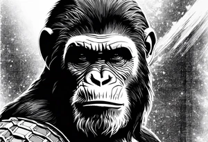 Caeser from the movie planet of the apes tattoo idea