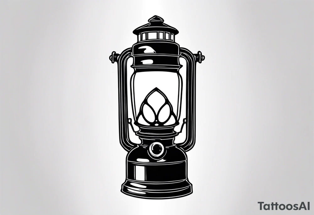 lantern vintage with gasmask tattoo idea