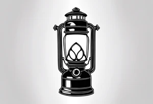 lantern vintage with gasmask tattoo idea