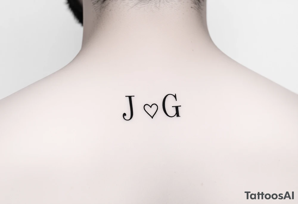 intials JG with a small heart tattoo idea