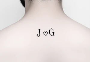 intials JG with a small heart tattoo idea