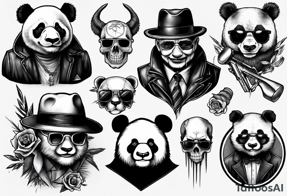 gangster panda tattoo idea