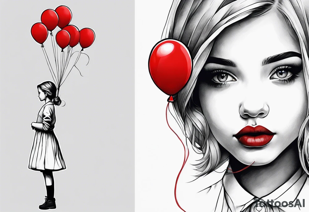 girl with the red balloon banksy tattoo idea