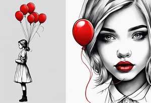 girl with the red balloon banksy tattoo idea