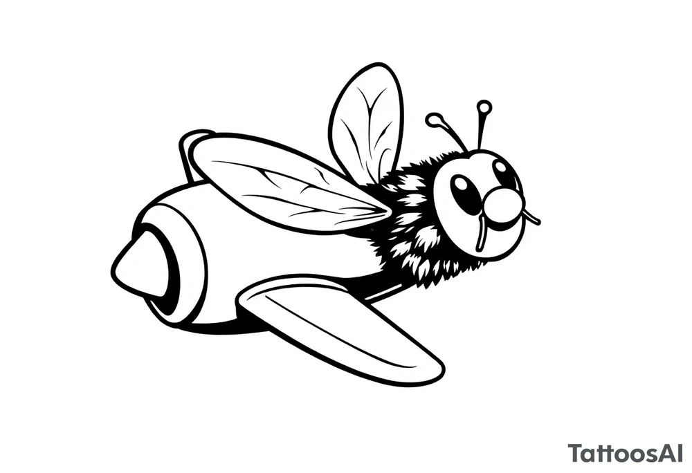 Bee flying a jet plane tattoo idea
