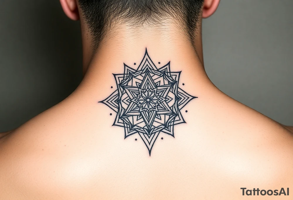 sacred geometry, on the throat and neck tattoo idea