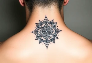sacred geometry, on the throat and neck tattoo idea