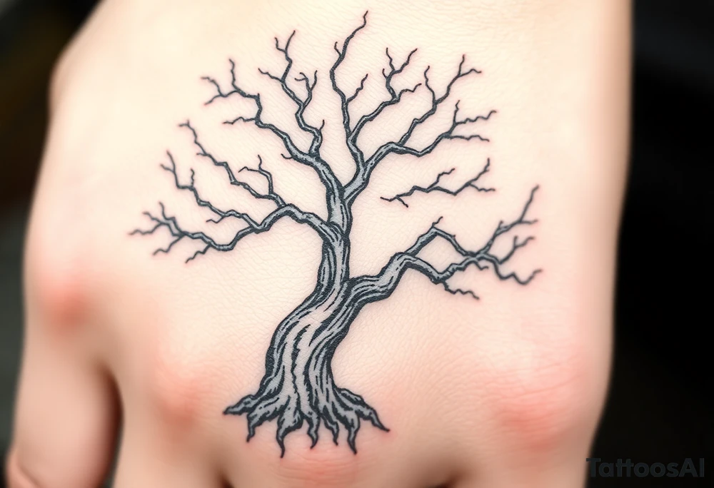 old dead majestic tree tattoo idea