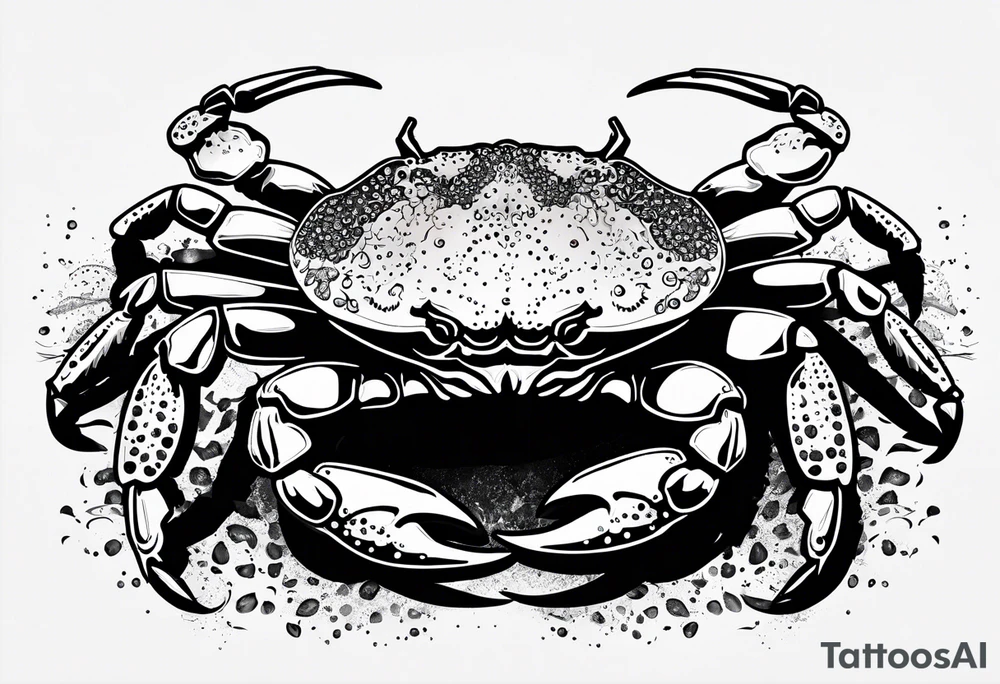 Crabs en blanco en negro con numero 69 tattoo idea