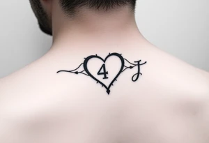 Simple  small 2 forwards an two backwards to make a heart then add the 4 somewhere with a r +J tattoo idea