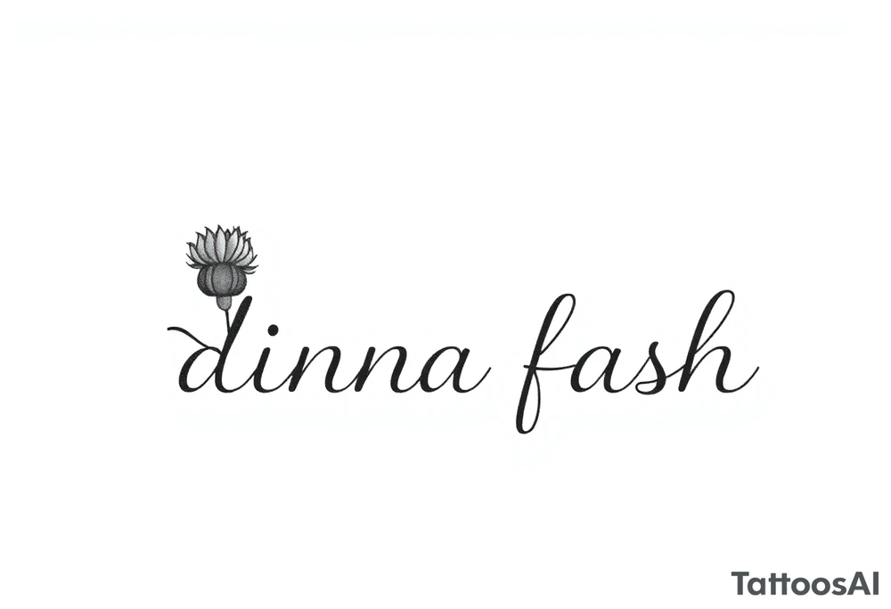 minimaliste simple for hand thistle with dragonfly text : dinna fash tattoo idea
