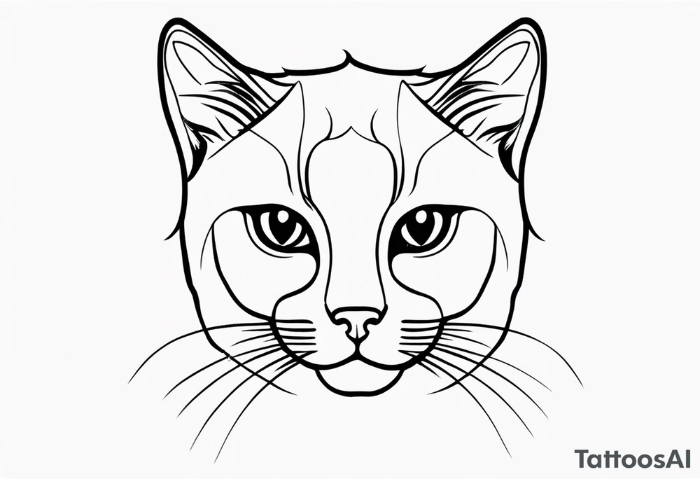 Cat tattoo small simple lines tattoo idea