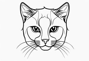 Cat tattoo small simple lines tattoo idea