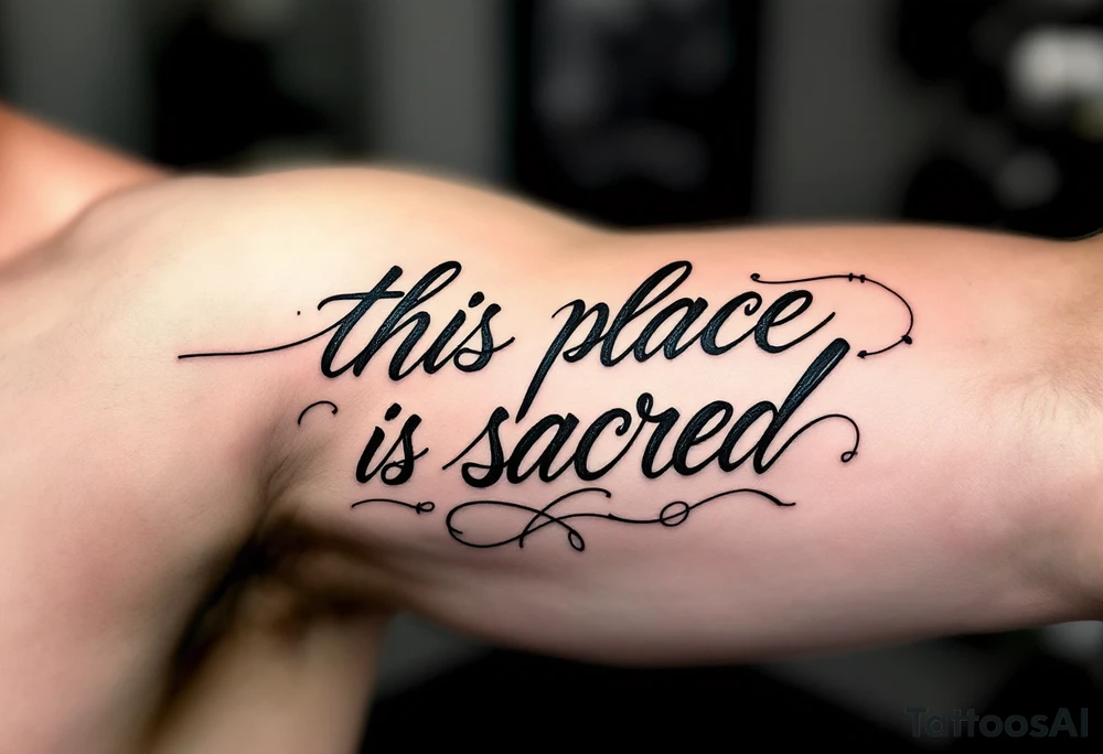 Text that says this place is sacred tattoo idea