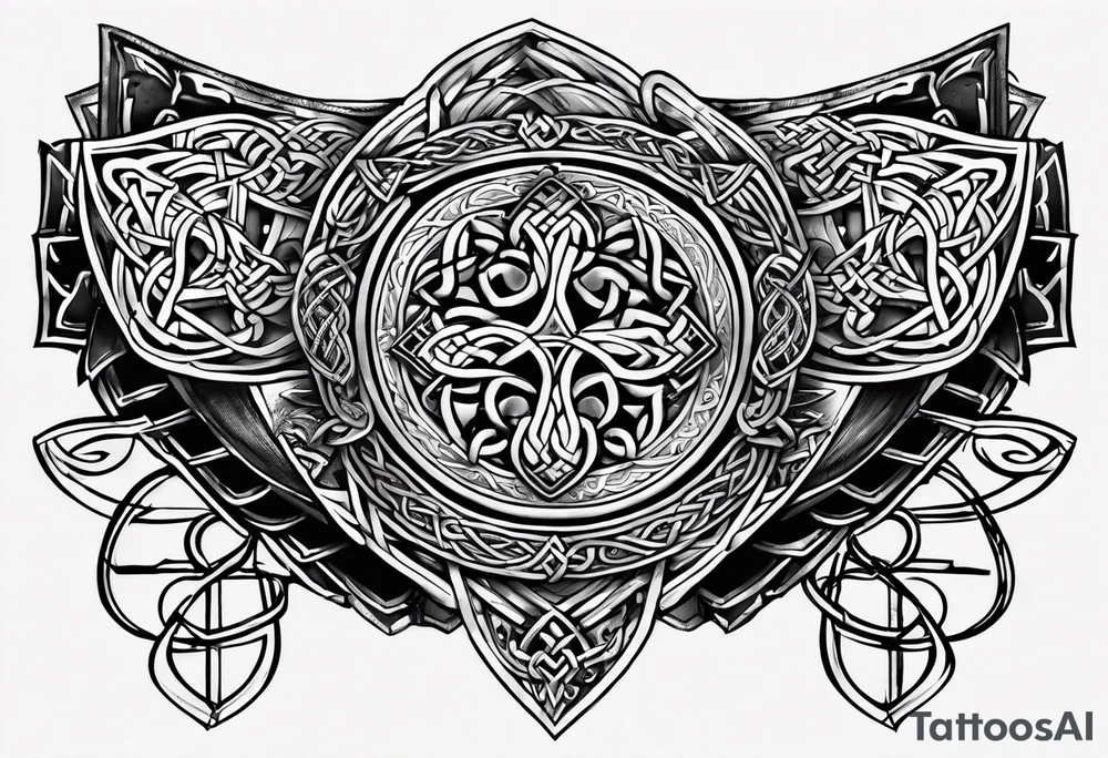 bracers armor written words celtic "honor" "loyalty" "unity" "honesty" tattoo idea