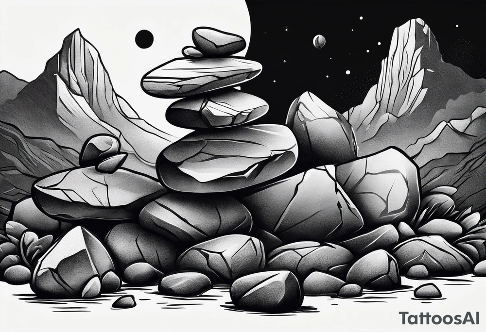 Rocks stacked on top of each other tattoo idea