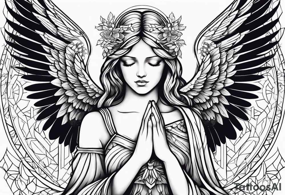 praying angel tattoo idea