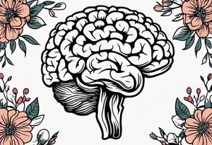 human brain
old school vintage simple traditional design surrounded by vintage flowers


bold color simple tattoo idea