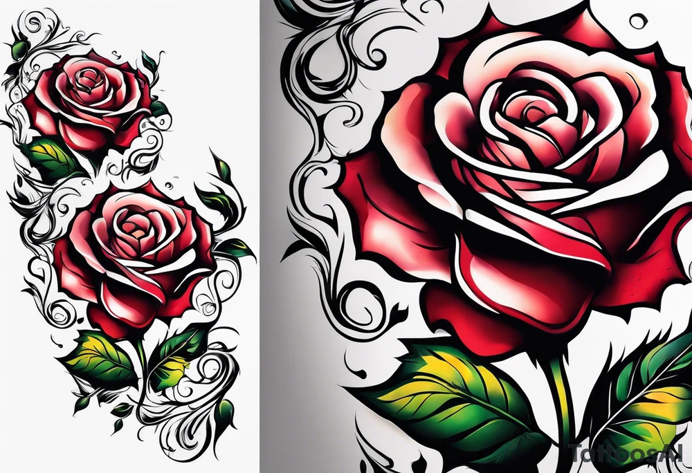 Sexy rose tattoo idea