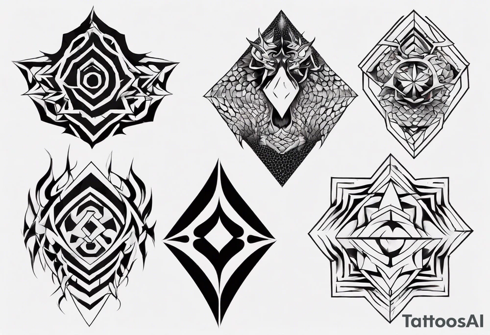 Dragon skin symmetrical tattoo idea