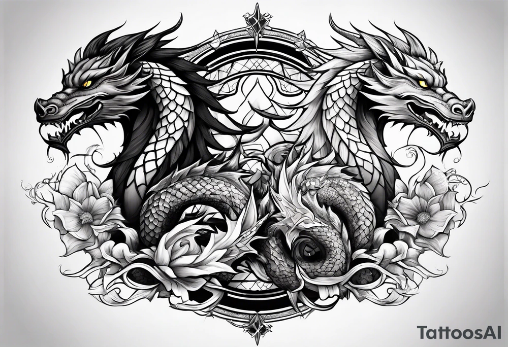 roaring dragons tattoo idea