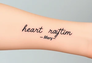 heart rhythm with “Mary” in the middle tattoo idea